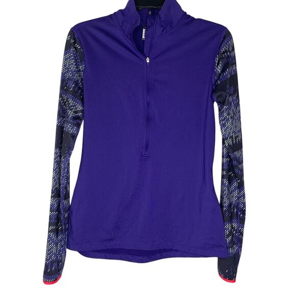 Nike Pro M Dri-FIT Purple 1/4 Zip Long Sleeve Jacket Sleeve Athletic Women's - Picture 1 of 7